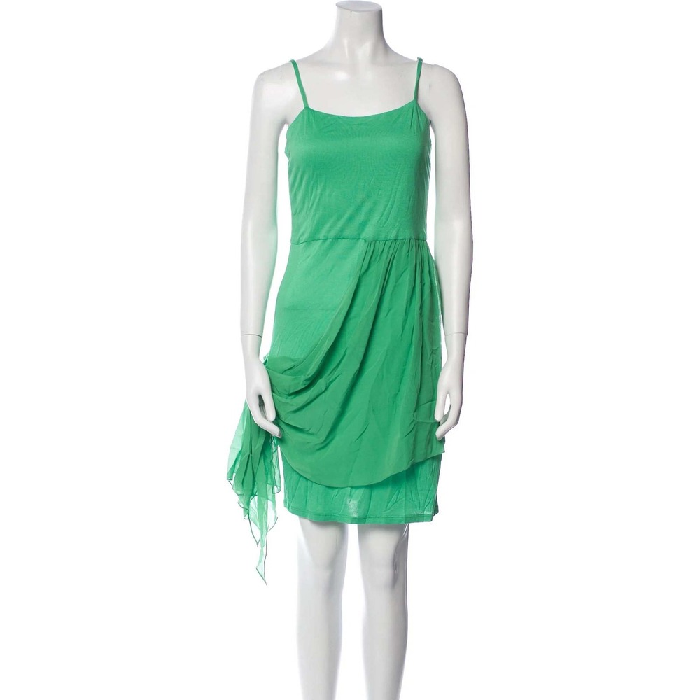 Alice + Olivia Mini Dress Women‎ M Green Excellent Draped Layered Rayon
